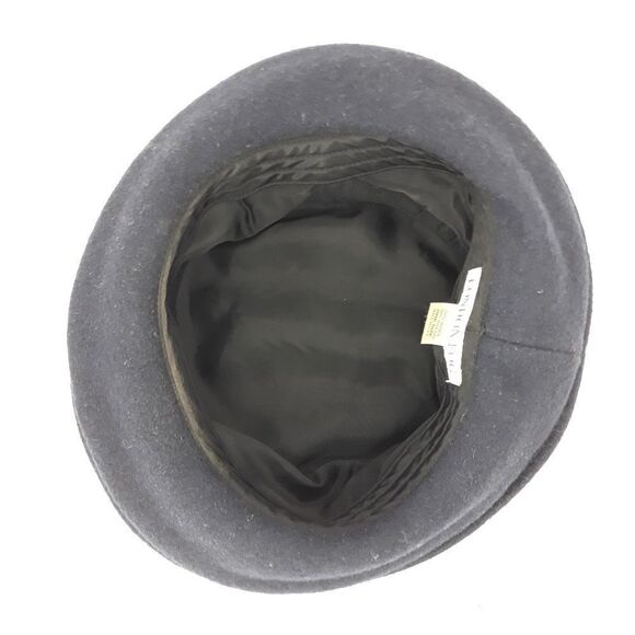 Vintage London Fog Hat Wool Bowler Top Hat Navy Made In USA One Size - Picture 9 of 11